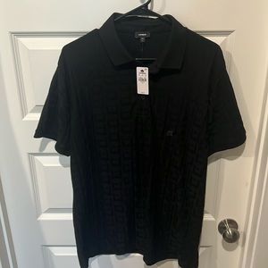 Men’s Large Black Express Textured Polo - BRAND NEW